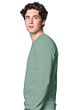 Unisex Fashion Fleece Crew Sweatshirt HEATHER SAGE 3