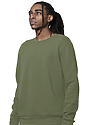 Unisex Fashion Fleece Crew Sweatshirt OLIVE DRAB 3