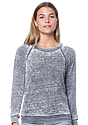 Women's Burnout Fleece Raglan Pullover GREY Front
