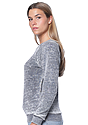 Women's Burnout Fleece Raglan Pullover GREY Side