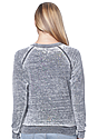 Women's Burnout Fleece Raglan Pullover GREY Back