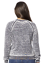 Women's Burnout Fleece Raglan Pullover GREY Back