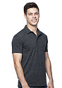 Unisex eco Triblend Polo  LaydownFront
