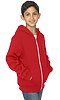 Youth Fashion Fleece Zip Hoodie RED Side