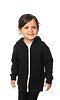 Toddler Fashion Fleece Zip Hoodie BLACK Front