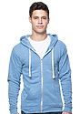 Unisex eco Triblend Fleece Full Zip Hoodie ECO TRI ROYAL Front