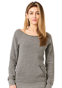 Women's eco Triblend Fleece Raglan w/Pouch Pocket ECO TRI GREY Front
