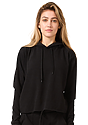 Women's Triblend French Terry Pullover Crop Hoodie TRI BLACK 4