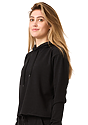 Women's Triblend French Terry Pullover Crop Hoodie TRI BLACK 5