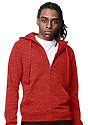 Unisex eco Triblend French Terry Full Zip Hoodie ECO TRI TRUE RED front