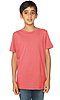 Youth Organic Short Sleeve Crew Tee CORAL Front