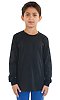 Youth Long Sleeve Crew Tee BLACK Front