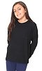 Youth Long Sleeve Crew Tee BLACK Front2
