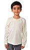 Youth Organic Long Sleeve Crew Tee NATURAL Front2