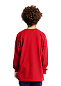 Youth Long Sleeve Crew Tee RED Front2