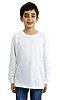 Youth Long Sleeve Crew Tee WHITE Front