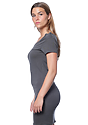 Women's Viscose Bamboo Organic Tee Dress PEWTER Back
