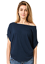 Women's Viscose Bamboo Organic Cotton Poncho MIDNIGHT Front
