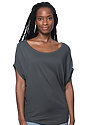 Women's Viscose Bamboo Organic Cotton Poncho PEWTER Front