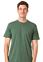 Unisex Organic RPET Tee HEATHER PINE Front