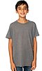 Youth Organic RPET Short Sleeve Tee HEATHER ASH Front