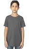 Youth Organic RPET Short Sleeve Tee HEATHER COAL Front