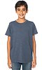 Youth Organic RPET Short Sleeve Tee HEATHER DUSK Front