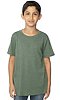 Youth Organic RPET Short Sleeve Tee HEATHER PINE Front