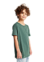 Youth Organic RPET Short Sleeve Tee HEATHER PINE Front