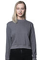 Womens Organic RPET French Terry Crew HEATHER ASH Front