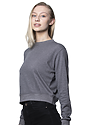 Womens Organic RPET French Terry Crew HEATHER ASH Side