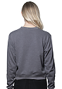Womens Organic RPET French Terry Crew HEATHER ASH Back