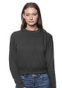 Womens Organic RPET French Terry Crew HEATHER COAL Front