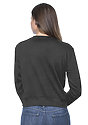 Womens Organic RPET French Terry Crew HEATHER COAL Side