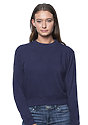 Womens Organic RPET French Terry Crew HEATHER DUSK Front