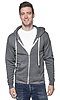 Unisex Organic RPET French Terry Zip Hoodie HEATHER ASH Front