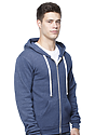 Unisex Organic RPET French Terry Zip Hoodie HEATHER DUSK Front