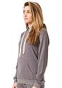 Unisex Organic RPET French Terry Pullover Hoodie HEATHER ASH Side